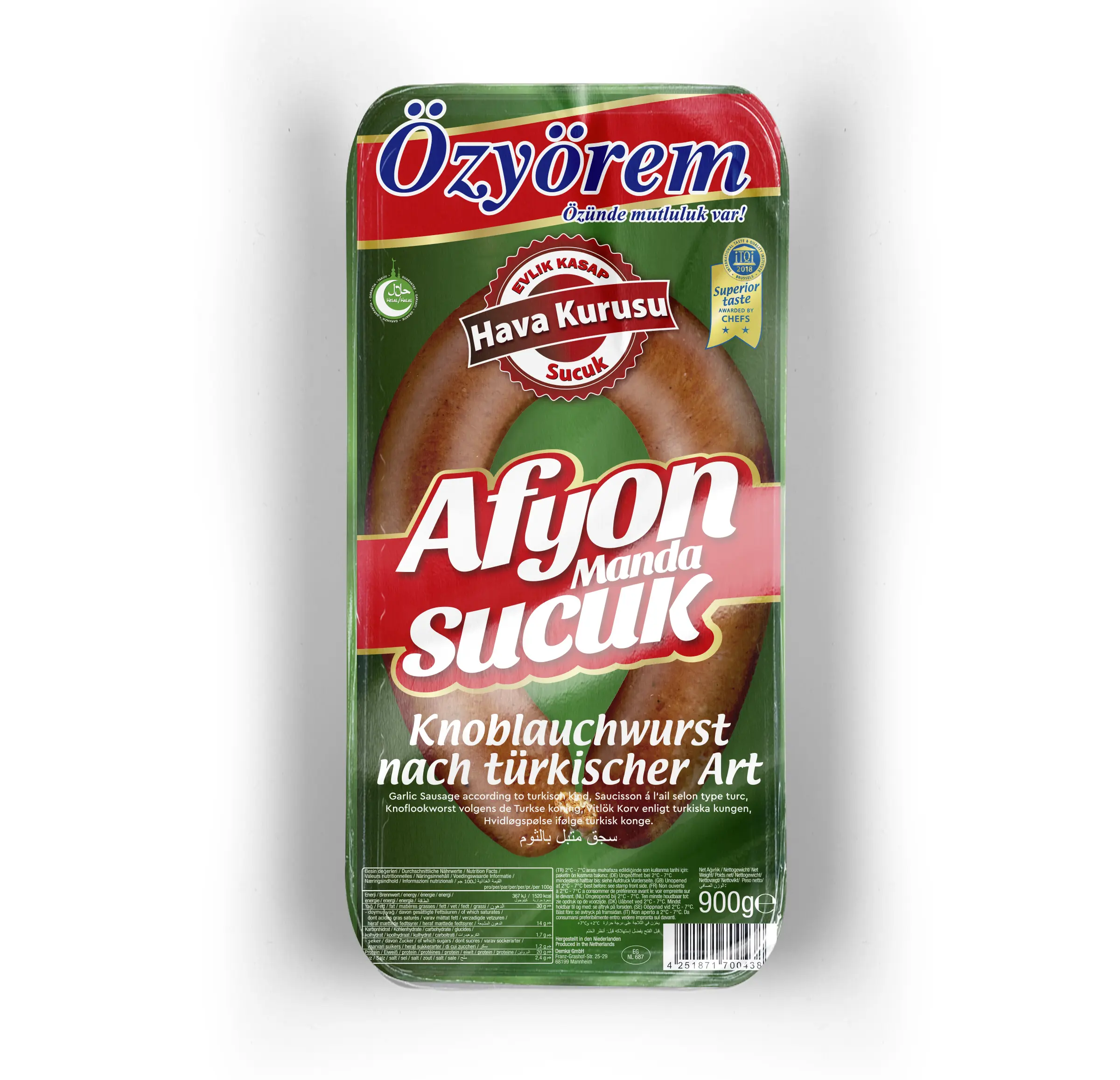 OZYOREM AFYON MANDA SUCUK 900 G.