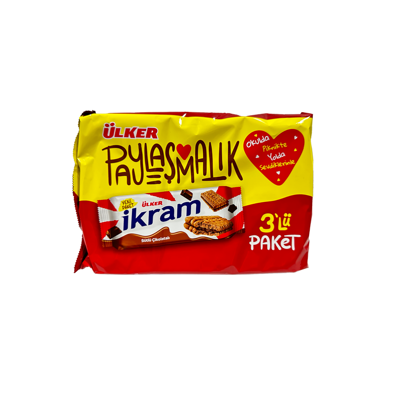 ULKER IKRAM Biszkopt z kremem mlecz.czek. 3*84 g.