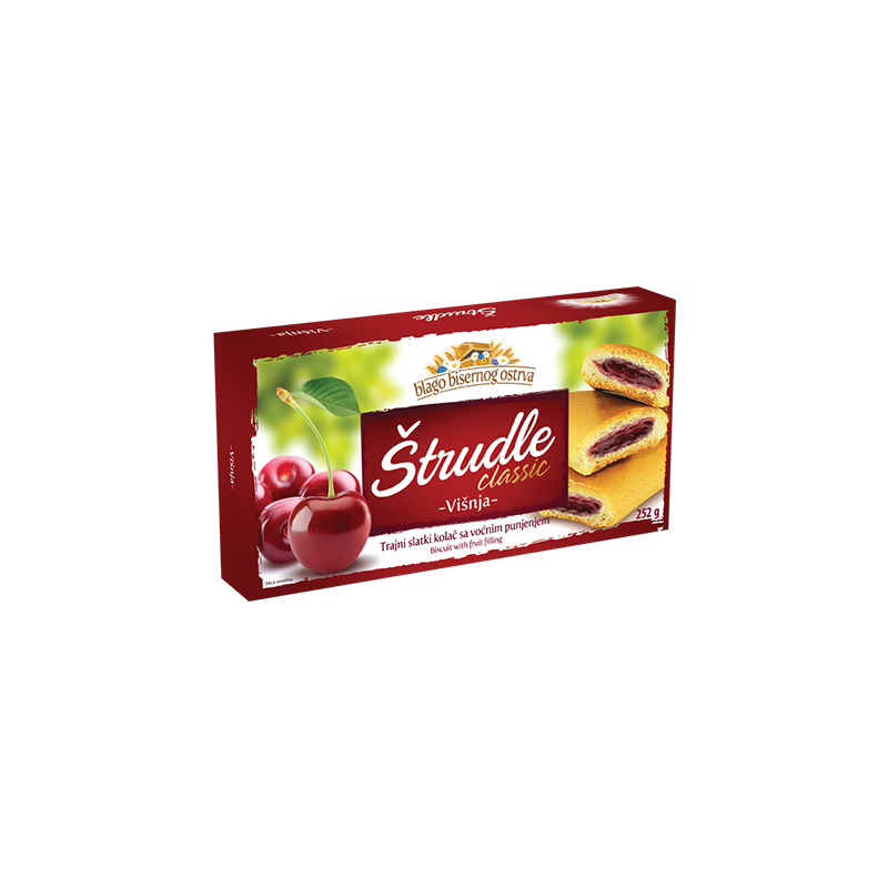 STRUDLICE CIASTECZKA Z WIŚNI. 252 G.