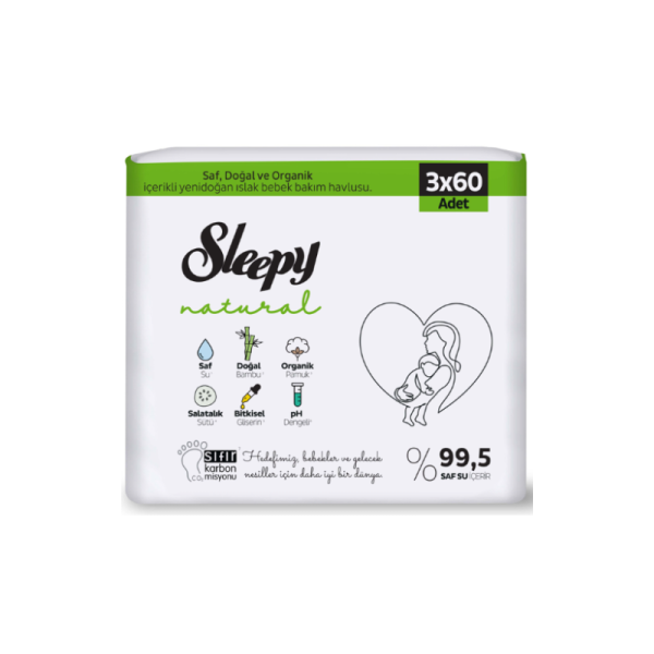 SLEEPY NATUREL CHUSTECZKI 3*60 SZT